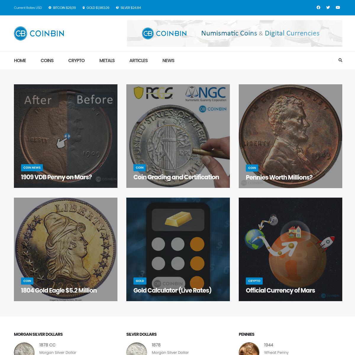 Coin Values – Digital & Physical | CoinBin.com